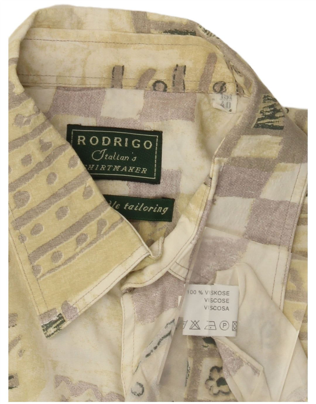 Rodrigo muška košulja kratkih rukava veličina 40 15 1/2 srednje kaki patchwork