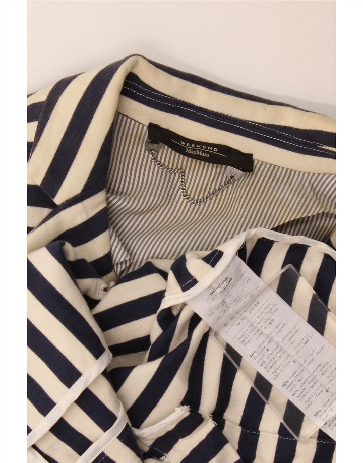 MAX MARA Ženska vikend jakna sa 2 gumba UK 6 XS tamnoplava na pruge