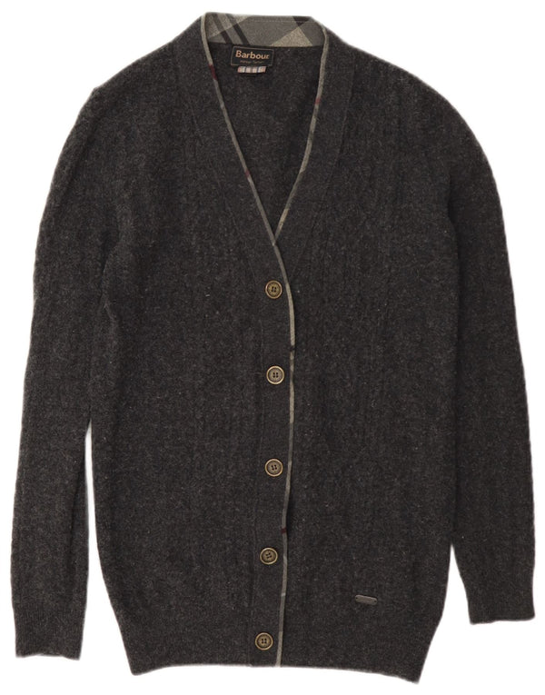 Barbour ženski kardigan džemper UK 10 Mala siva vunena