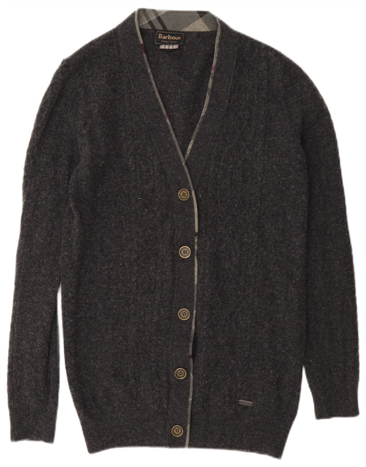 Barbour ženski kardigan džemper UK 10 Mala siva vunena
