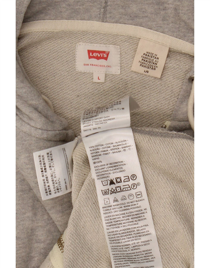 Levi's muški pulover s kapuljačom na patentni zatvarač Veliki sivi flekasti pamuk