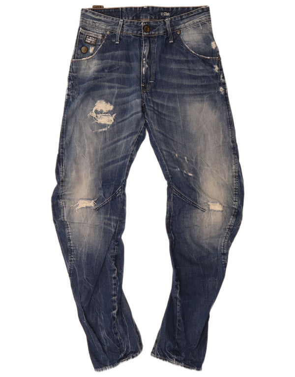 G-Star Mens Arc Distressed Loose Fit Tapered Jeans W30 L32 Blue Cotton