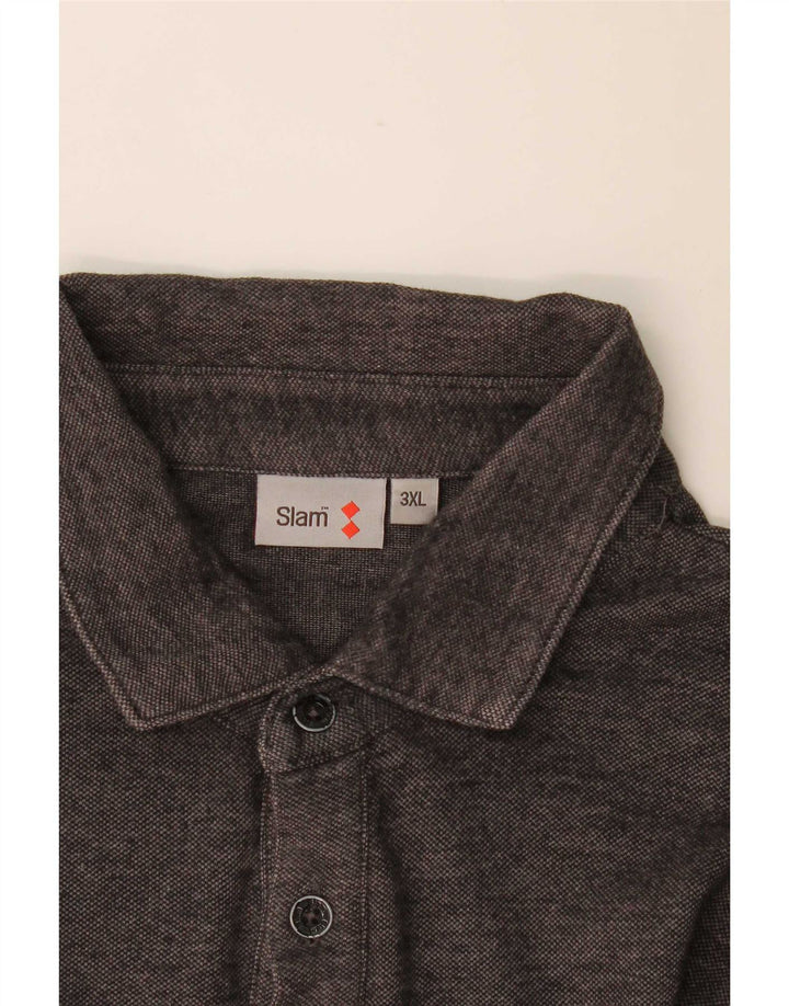 Slam muška polo majica dugih rukava 3XL siva s pjegama