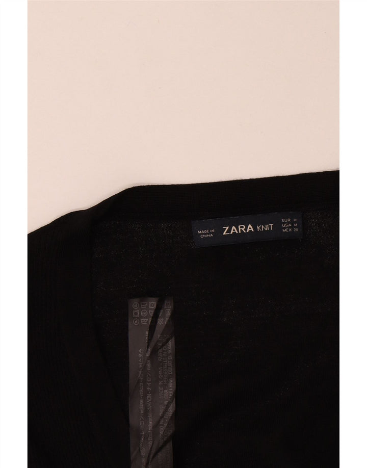 Zara ženski kardigan pulover UK 12 Srednja crna viskoza