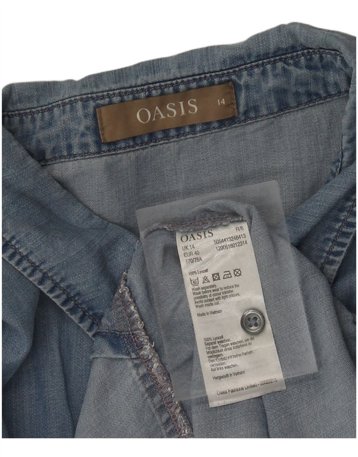 OASIS Ženska traper košulja UK 14 Large Blue Lyocell