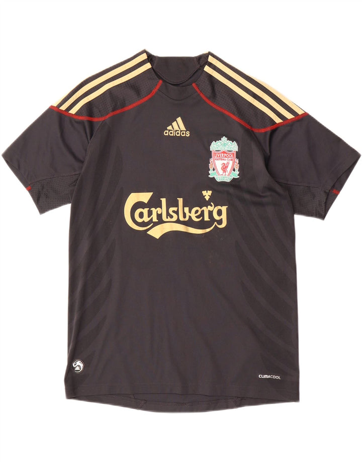 ADIDAS Boys Liverpool Graphic T-Shirt Top 13-14 Years Black Poliester