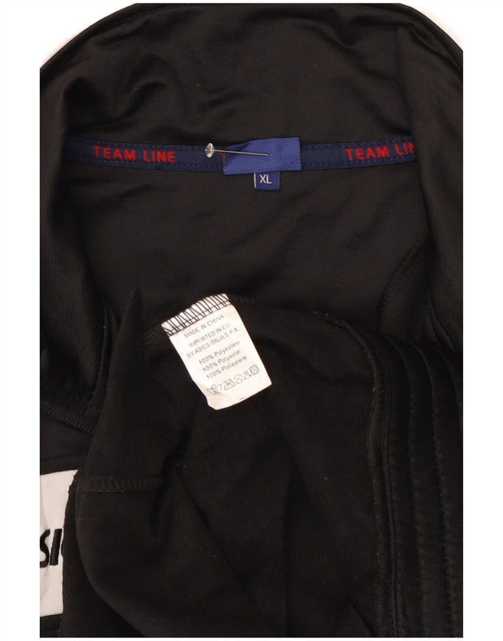 Asics muška trenirka s grafičkim motivima, gornja jakna XL, crni poliester u boji