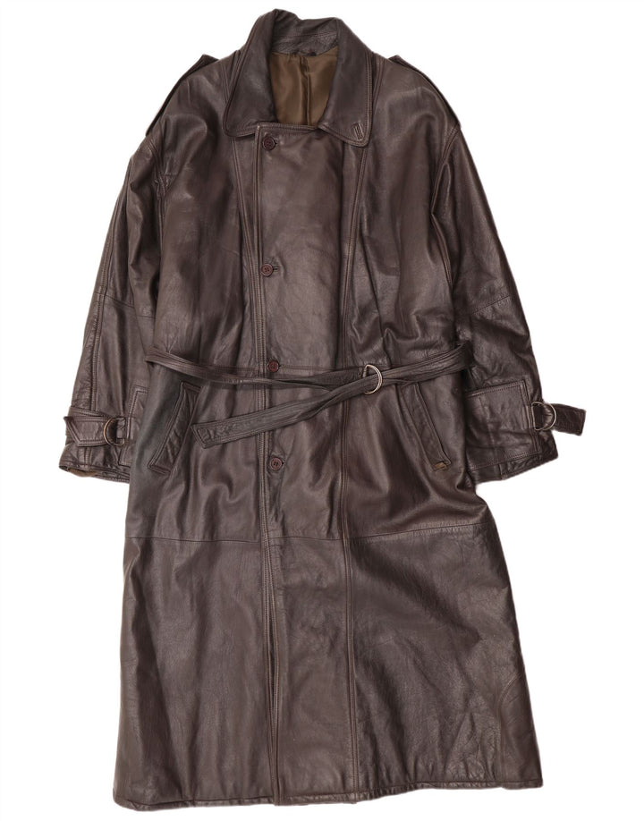 MAX MOSER muški kožni kaput IT 56 3XL smeđa koža