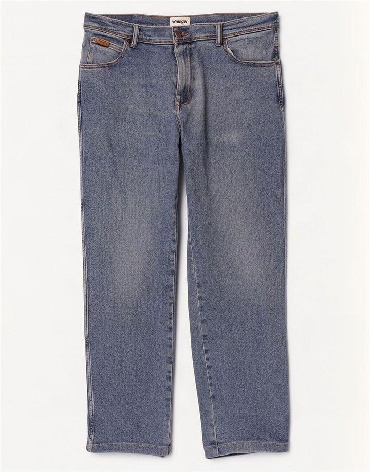 Wrangler muške ravne traperice W36 L32 plavi pamuk