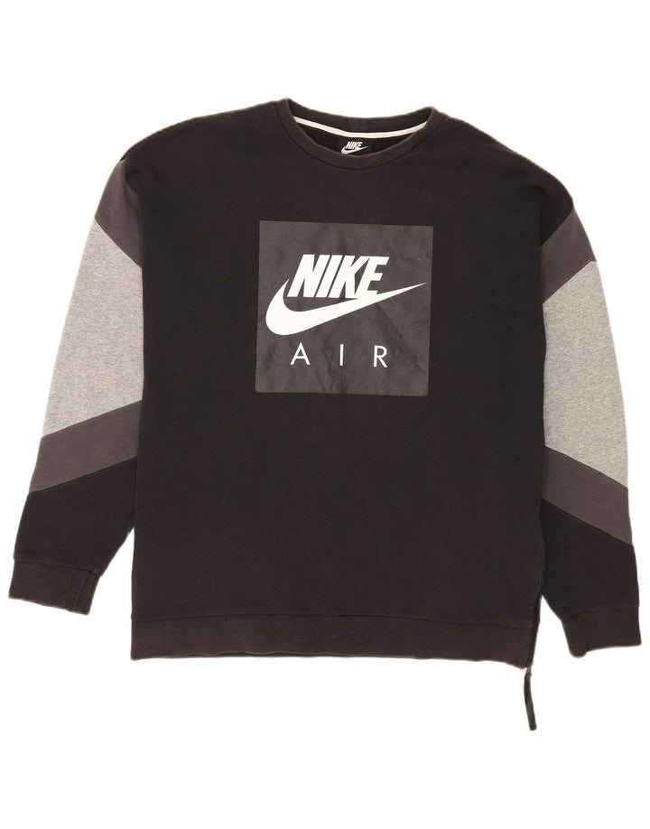 Nike muška trenirka široke grafike srednje crne boje