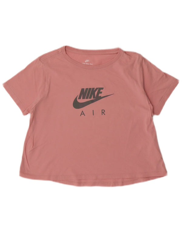 Nike Girls Crop Graphic T-Shirt Top 13-14 Years XL Pink Pamuk