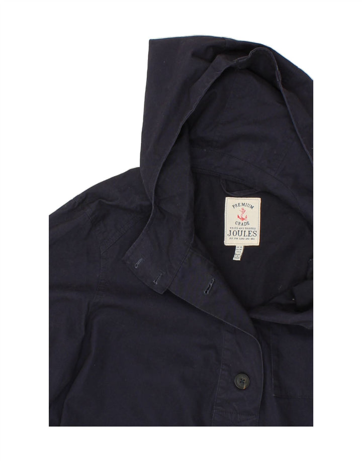 JOULES Womens Hooded Pullover Jacket UK 10 Small Navy Blue Cotton Vintage Joules and Second-Hand Joules from Messina Hembry 