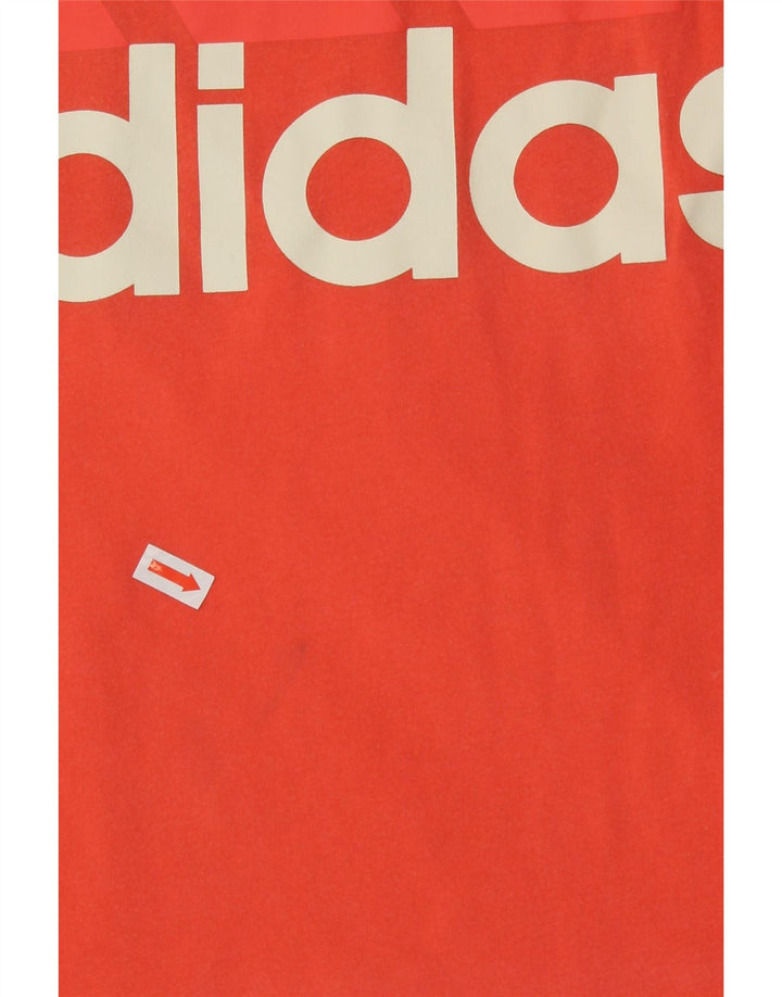 ADIDAS Womens Graphic T-Shirt Top UK 14 Medium Orange Vintage Adidas and Second-Hand Adidas from Messina Hembry 