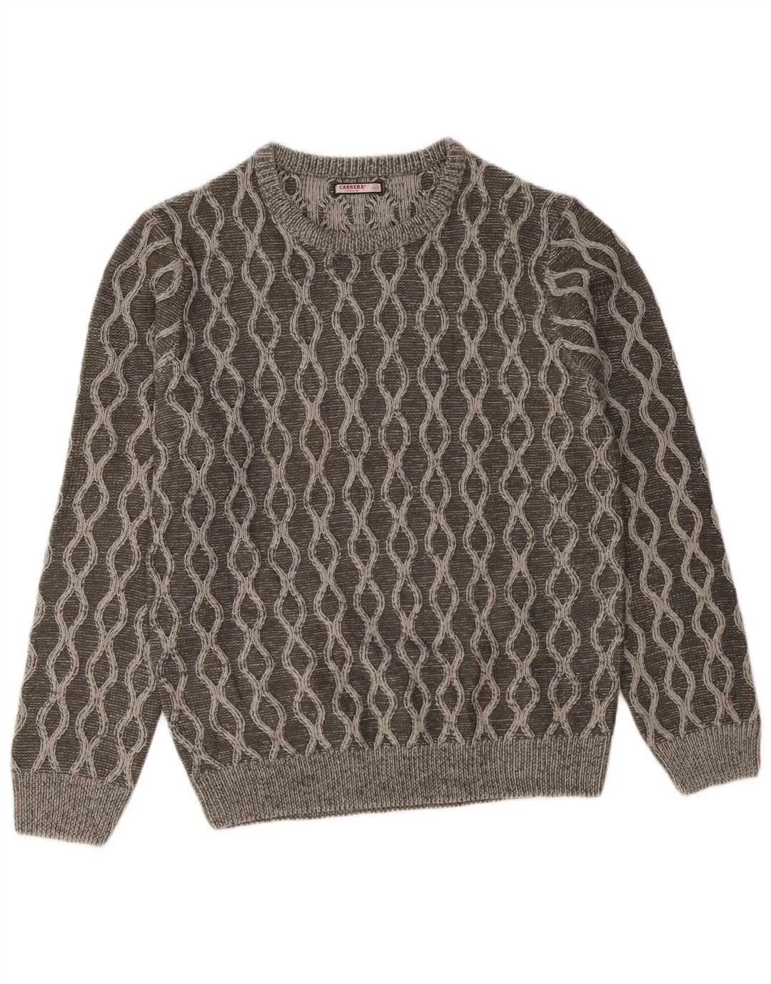 CARRERA muški džemper s okruglim izrezom srednje sivi geometrijski akril