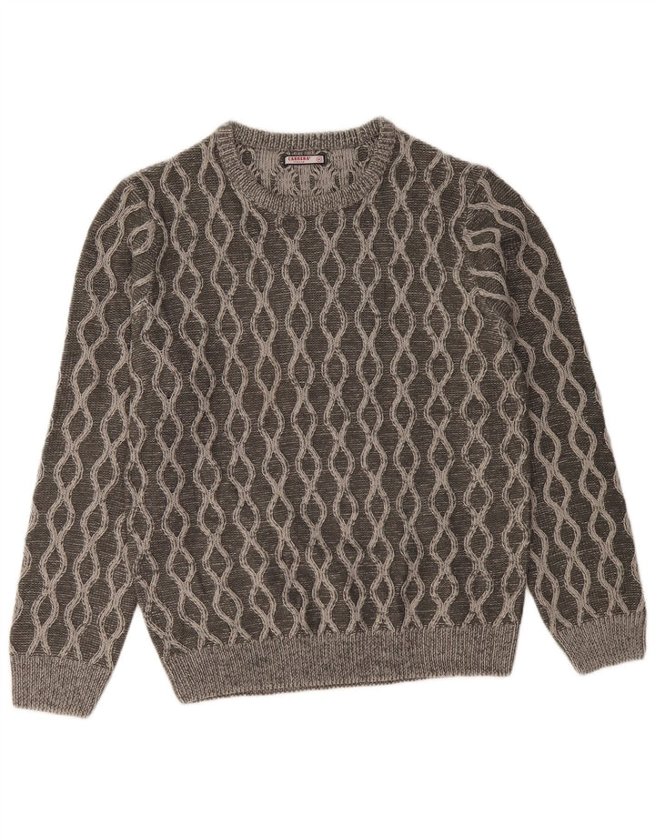 CARRERA muški džemper s okruglim izrezom srednje sivi geometrijski akril