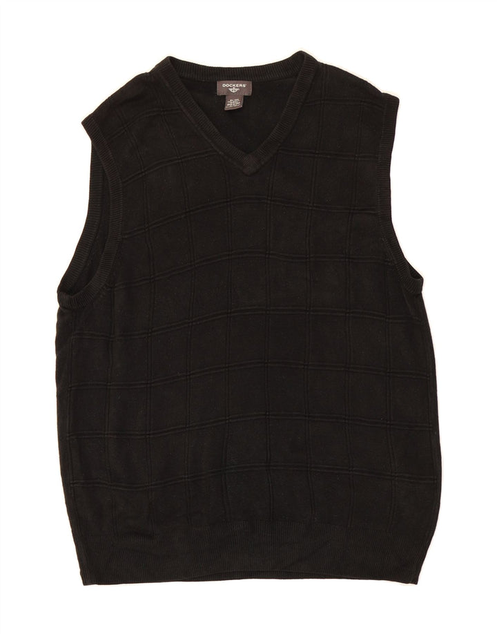 DOCKERS Mens Vest Tank Top XL Black Acrylic Vintage Dockers and Second-Hand Dockers from Messina Hembry 