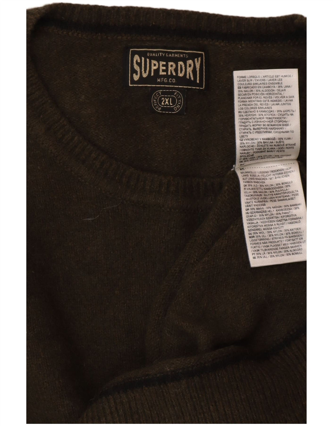 SUPERDRY ženski džemper s okruglim izrezom UK 20 2XL Zelena vunena