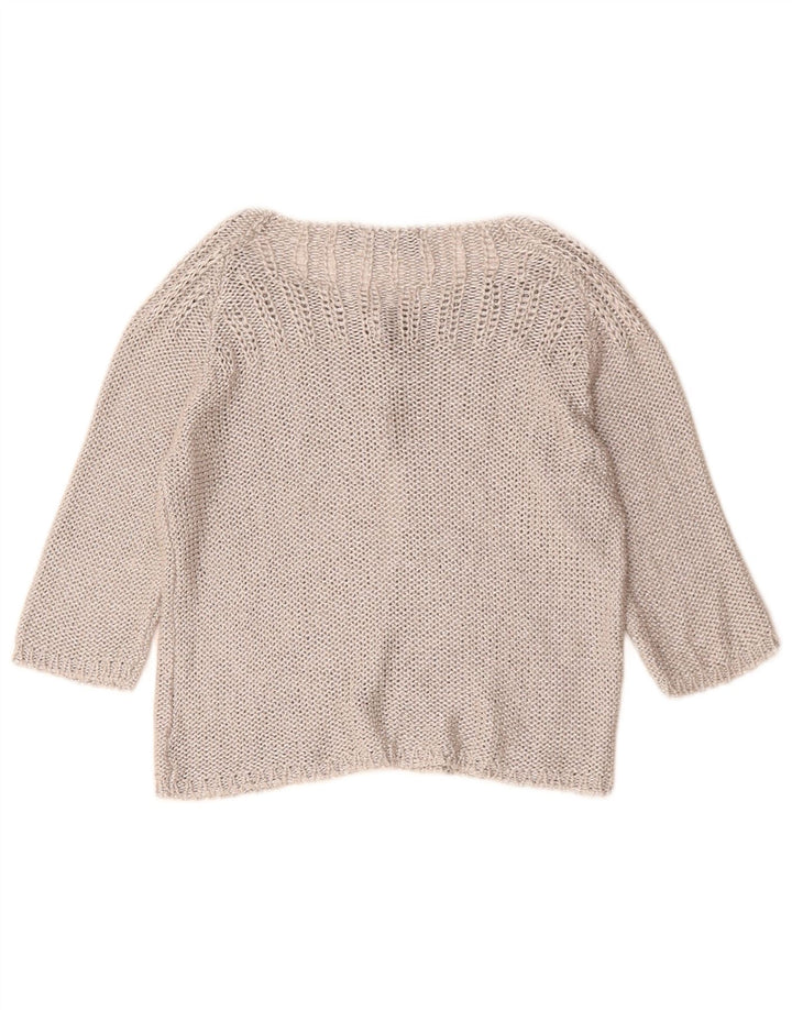 ZARA ženski kardigan džemper 3/4 rukava UK 12 srednje sivi