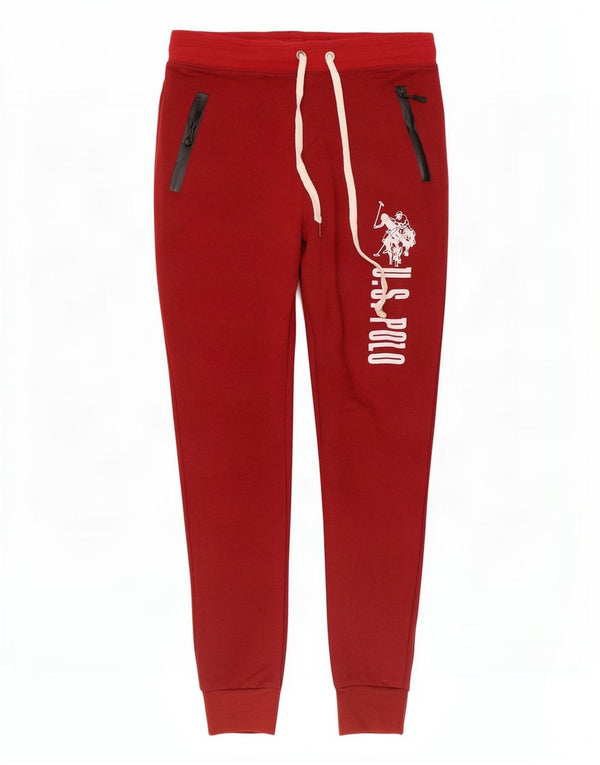 U.S. Polo Assn. Womens Graphic Tracksuit Trousers Joggers UK 12 Medium Red