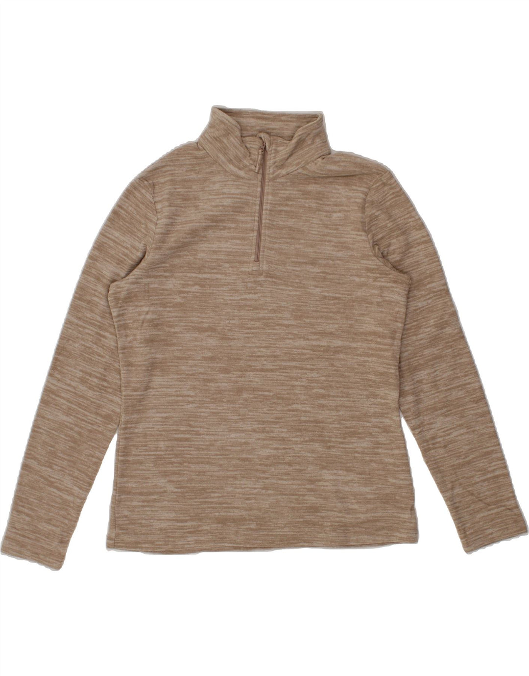MOUNTAIN WAREHOUSE Womens Zip Neck Fleece Jumper UK 12 Medium  Brown Vintage Mountain Warehouse and Second-Hand Mountain Warehouse from Messina Hembry 