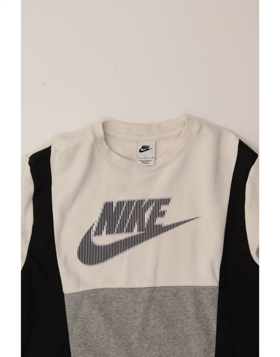 NIKE Muški džemper s grafičkim motivima Mali bijeli pamuk u blokovima boja