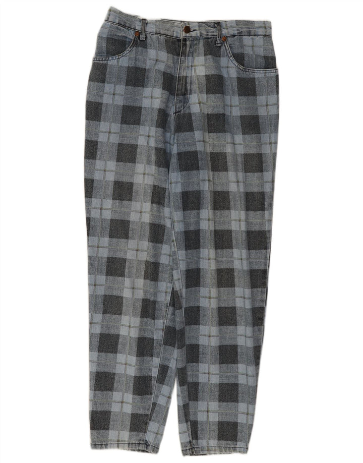 SPITFIRE Ženske sužene traperice W34 L27 plavi karirani pamuk