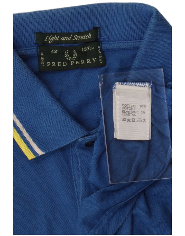 FRED PERRY Muška lagana i rastezljiva polo majica Srednje plavi pamuk
