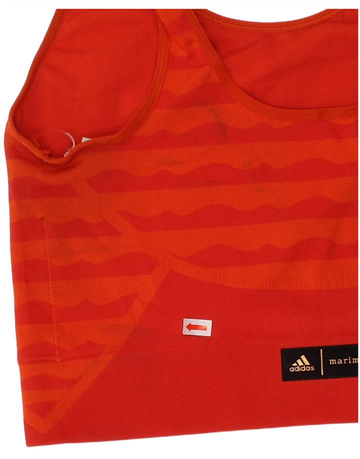 ADIDAS Womens Crop Top Medium Red Striped