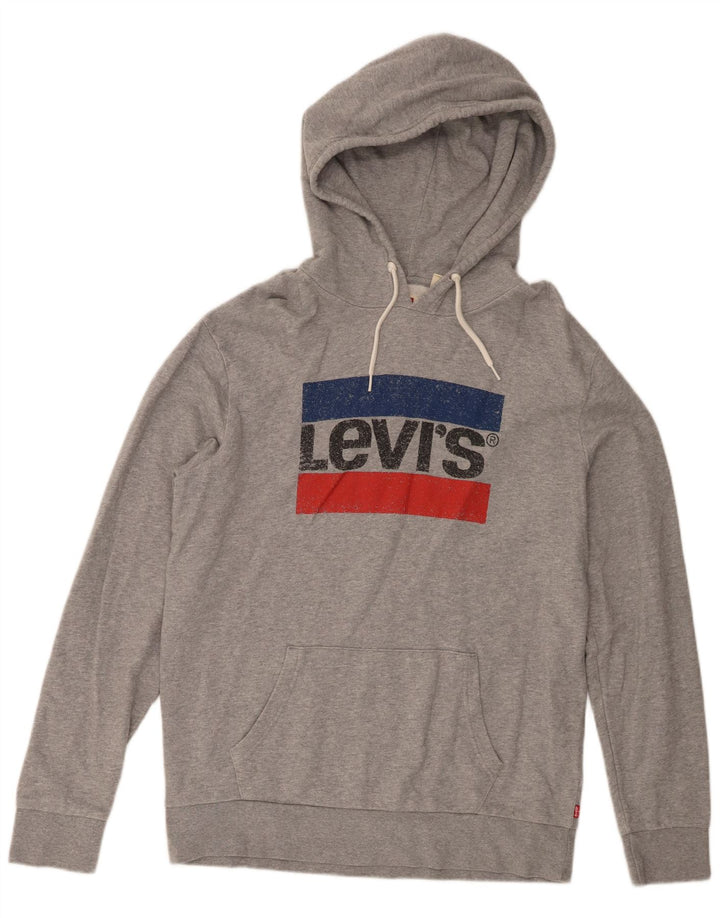 Levi's standardna majica s kapuljačom s kapuljačom srednje sive boje od pamuka