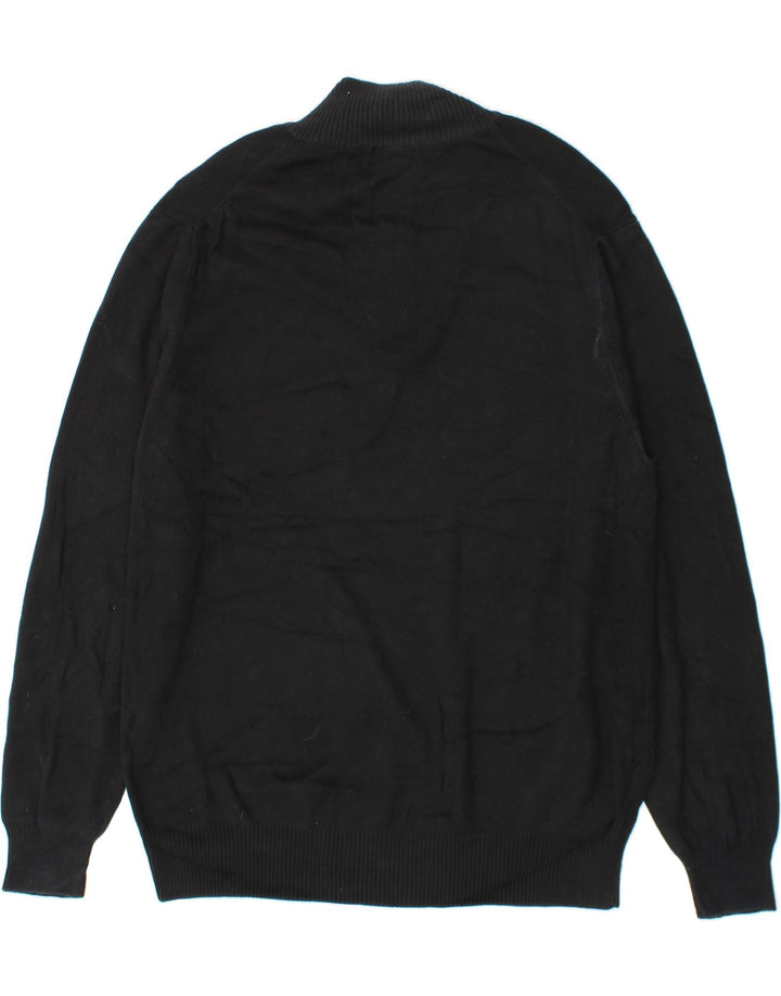 DOCKERS Mens Zip Neck Jumper Sweater 2XL Black Cotton Vintage Dockers and Second-Hand Dockers from Messina Hembry 