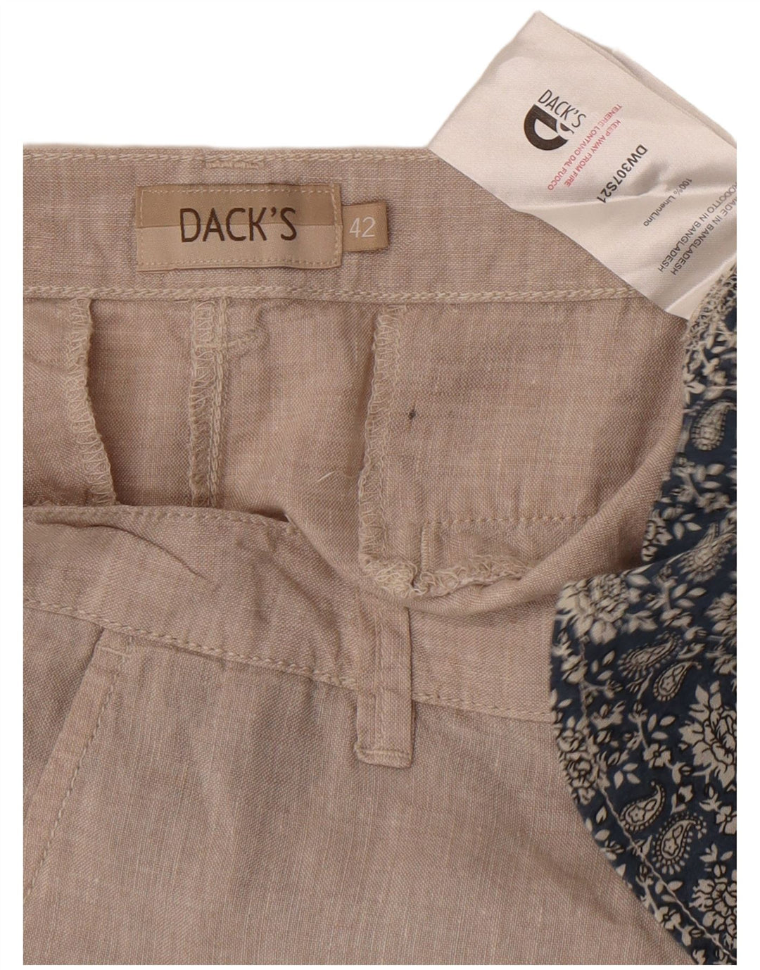 Dack's muške chino kratke hlače US 42 Large W32 Beige Lan