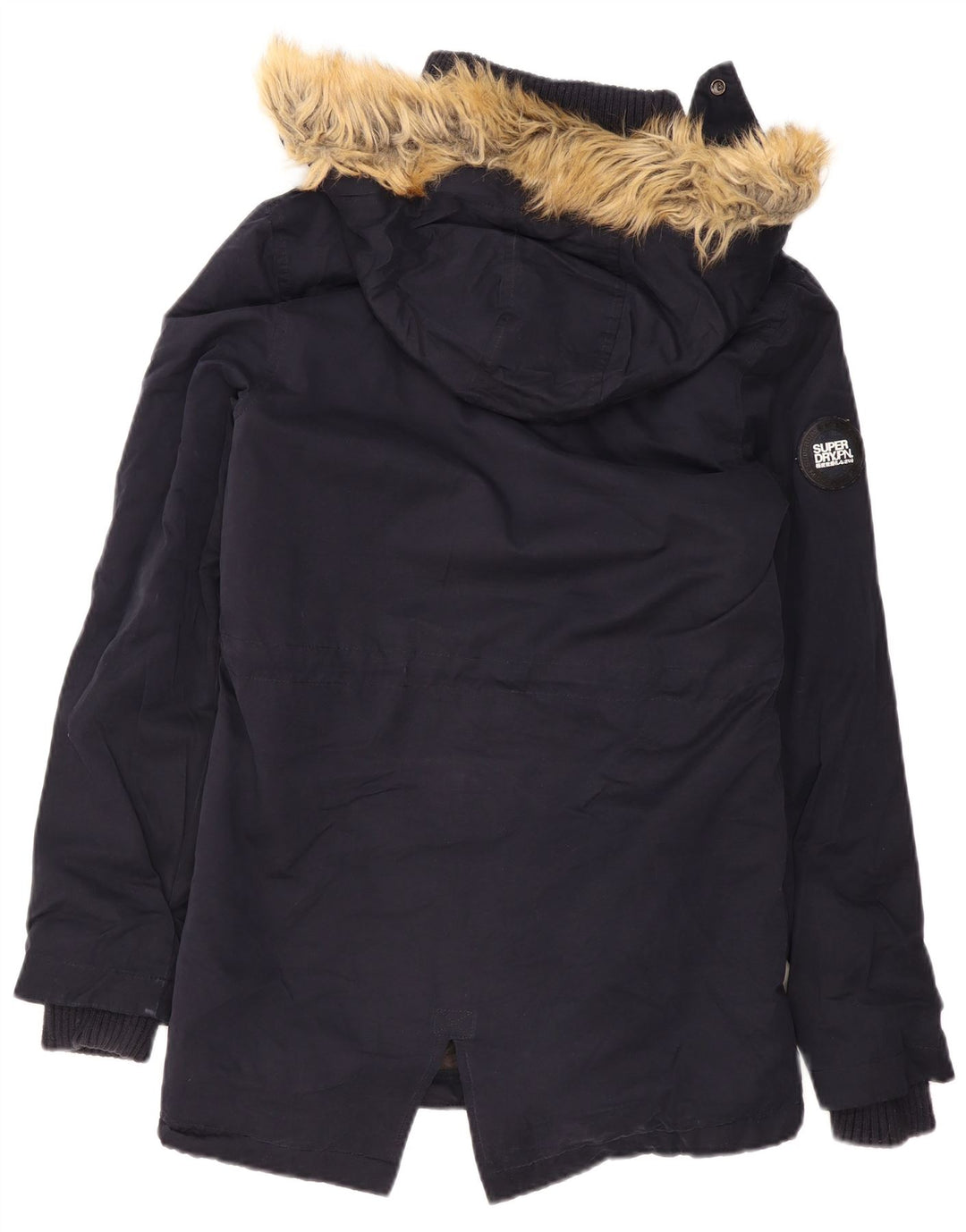 Superdry ženska šerpa parka jakna s kapuljačom UK 14 srednje tamnoplavi poliester