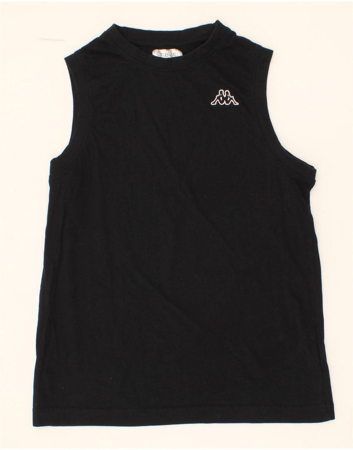 KAPPA Womens Vest Top UK 12 Medium Black Cotton Vintage Kappa and Second-Hand Kappa from Messina Hembry 