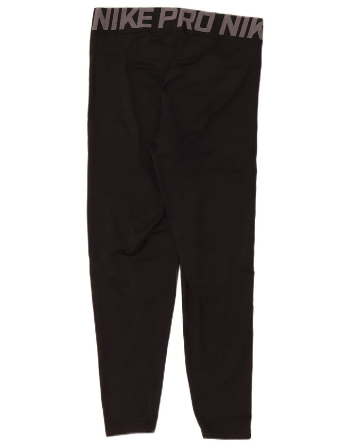 NIKE Ženske Dri Fit Graphic Leggings UK 10 Male crne poliesterske