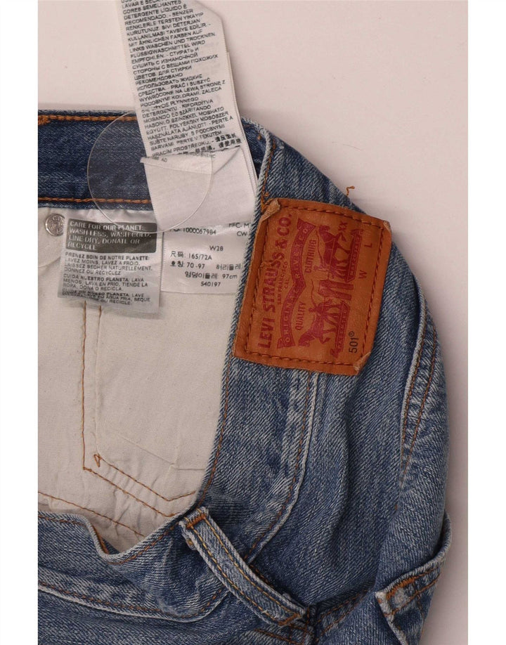 Levi's ženske kratke traper hlače 501 W28 srednje plavi pamuk