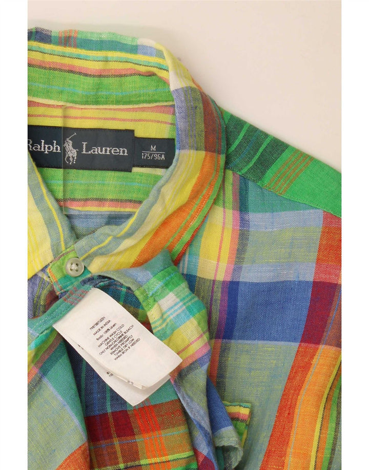 Ralph Lauren muška košulja kratkih rukava srednje raznobojnog kariranog lana