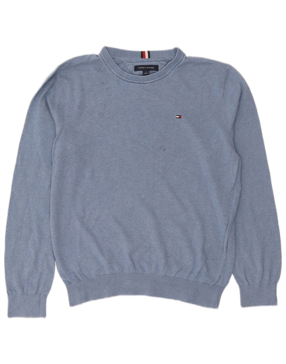 Tommy Hilfiger muški džemper s okruglim izrezom Srednje plavi pamuk