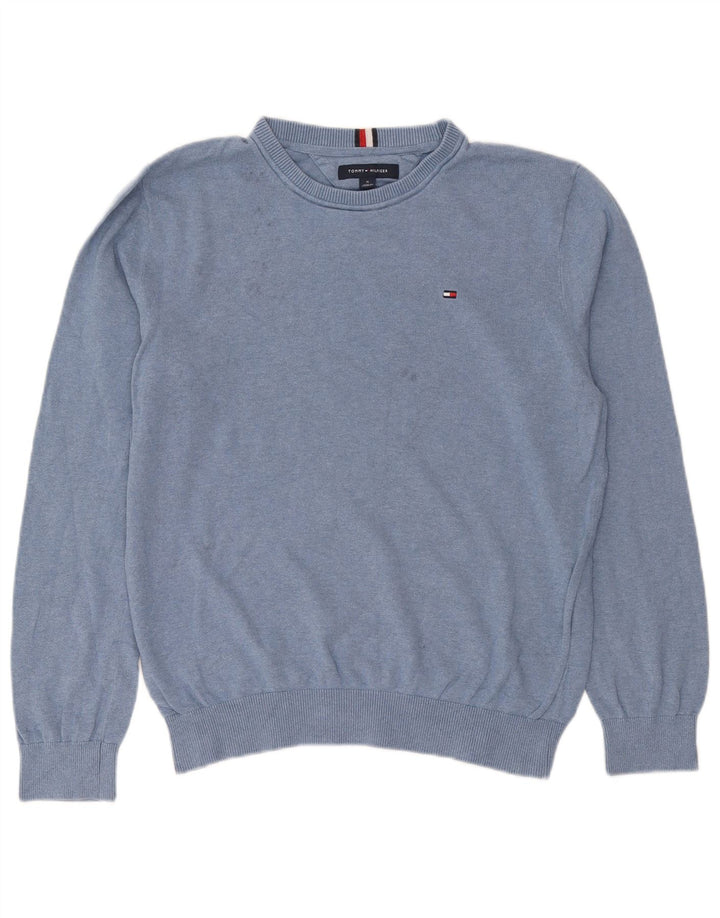 Tommy Hilfiger muški džemper s okruglim izrezom Srednje plavi pamuk