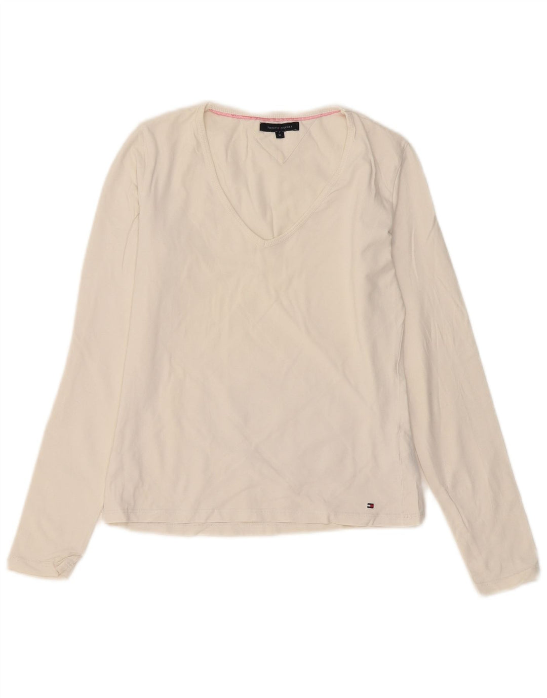 Tommy Hilfiger Ženska majica dugih rukava UK 12 Srednje bijeli pamuk
