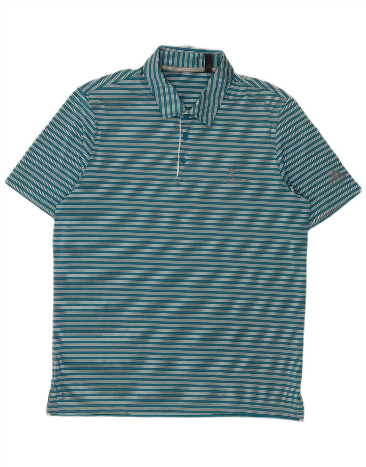 Adidas muška polo majica s velikim plavim prugama od poliestera