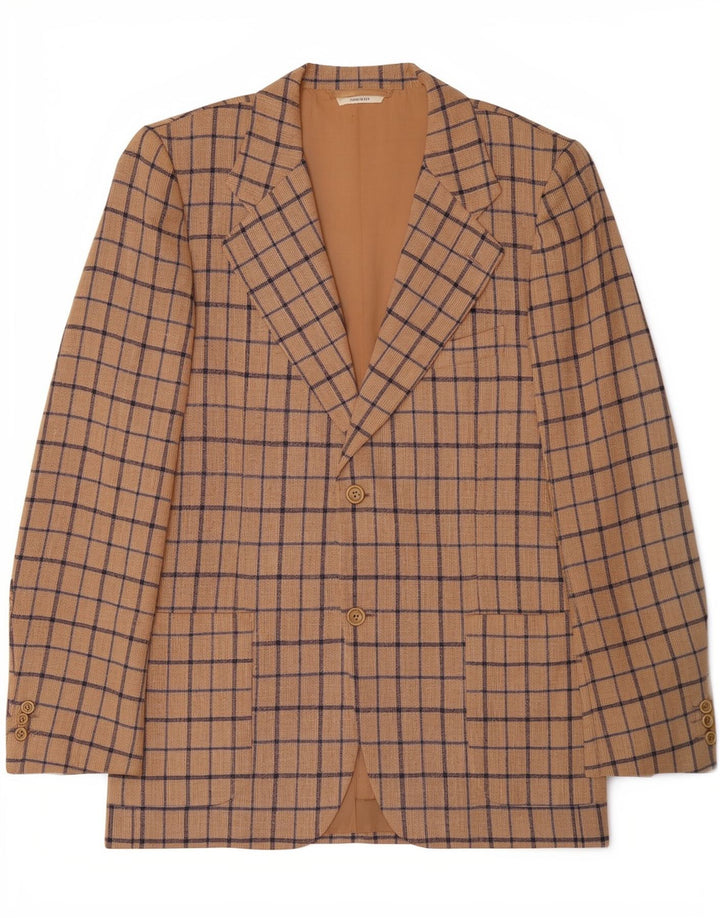 Cerruti 1881 muška jakna s 2 gumba IT 54 2XL bež karirani klasični