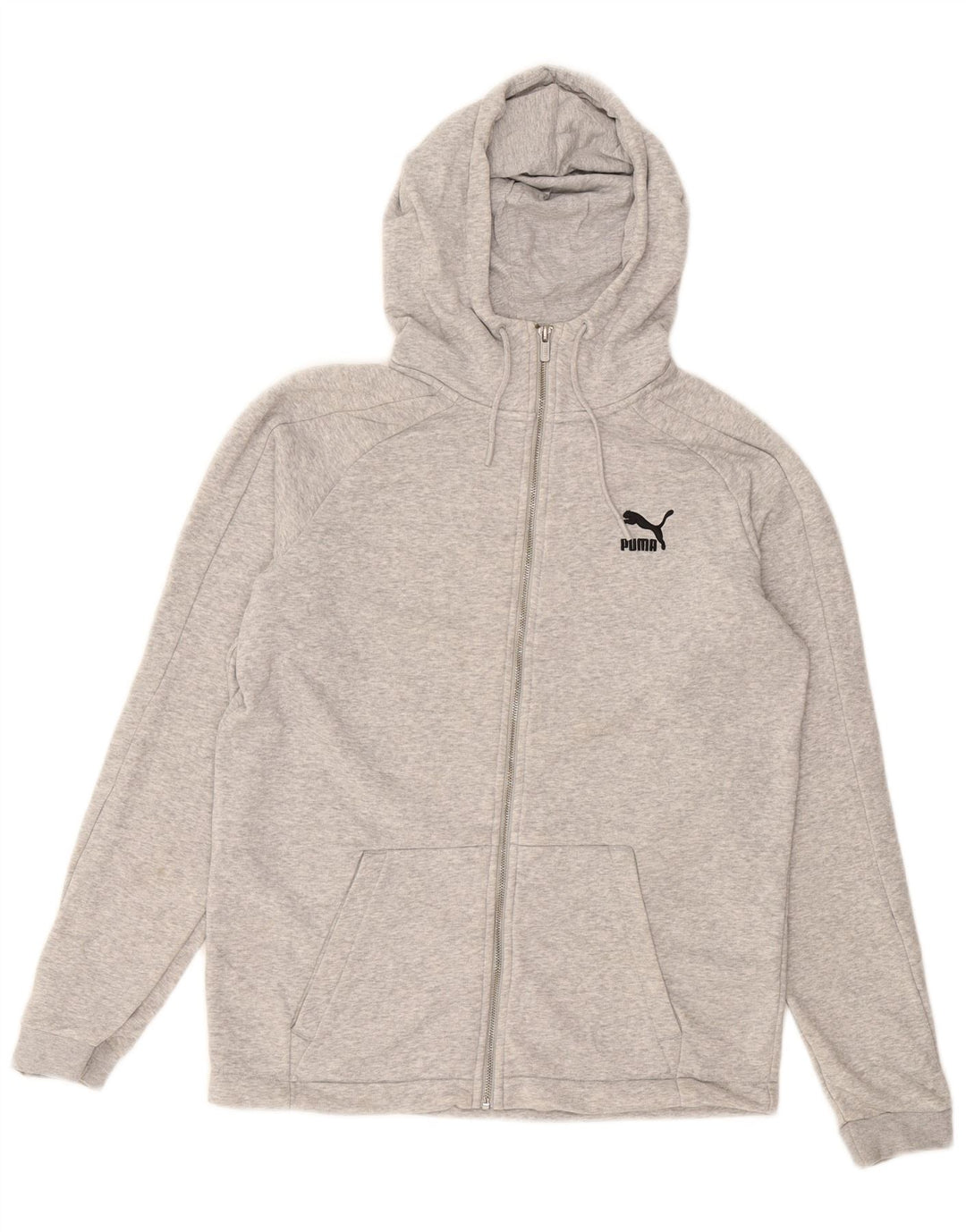 PUMA Mens Zip Hoodie Sweater Medium Grey Flecked Cotton