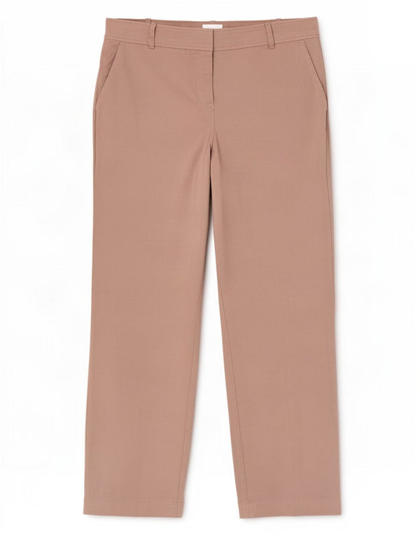 Reiss ženske ravne chino hlače UK 12 Srednje W32 L32 Bež Tencel