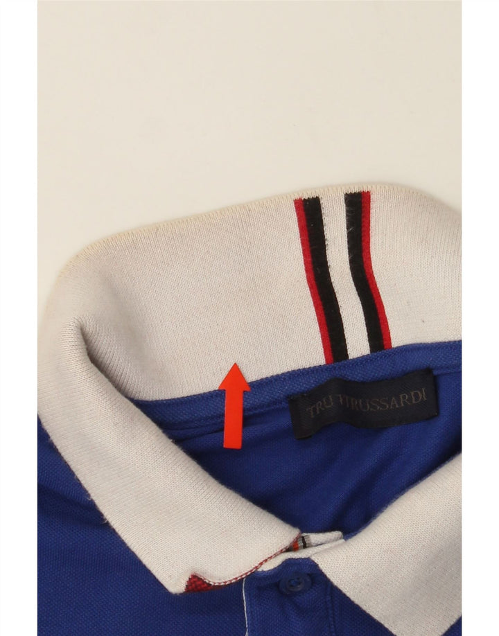 TRUSSARDI Mens Polo Shirt XL Blue Vintage Trussardi and Second-Hand Trussardi from Messina Hembry 