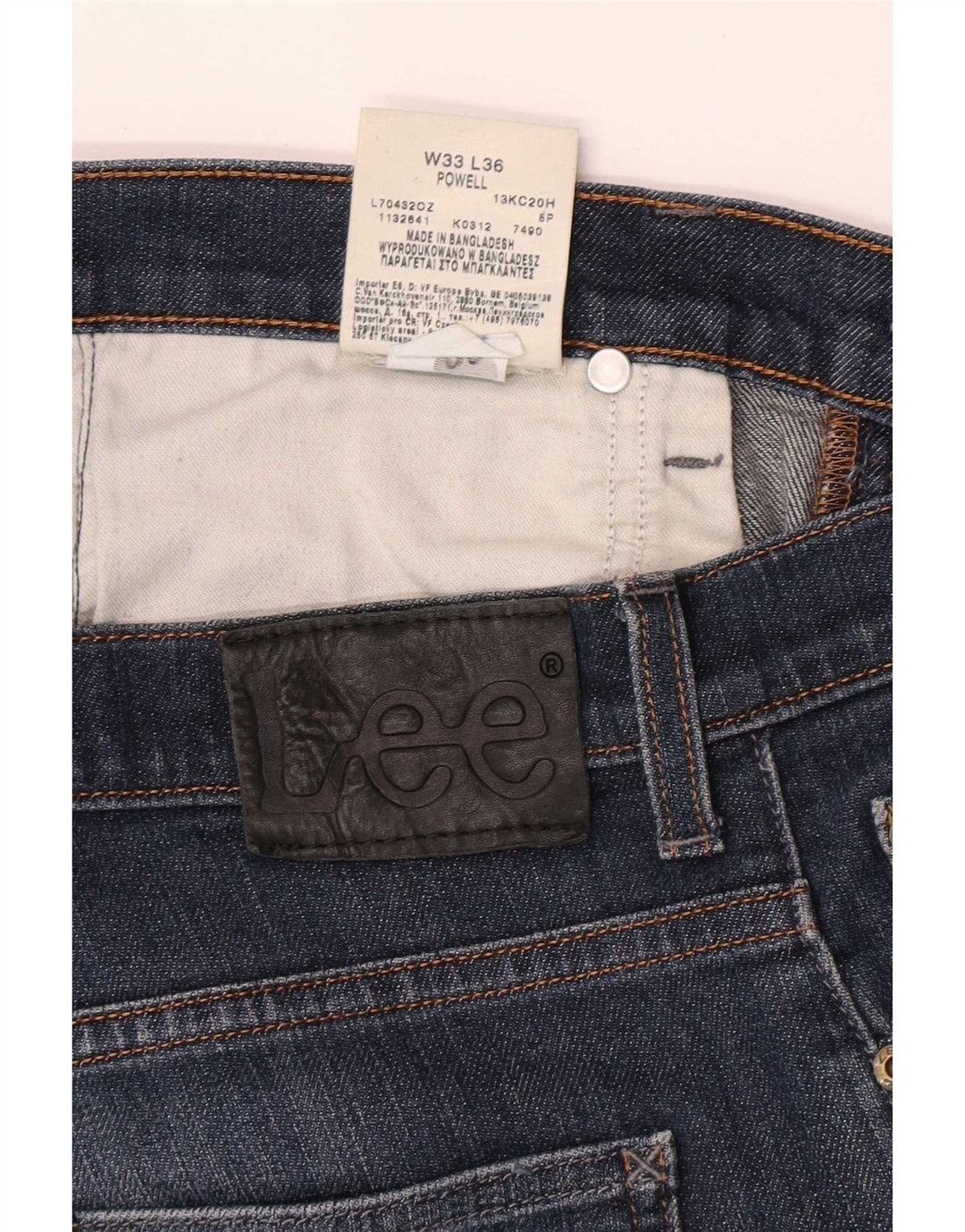Lee Mens Powell Straight Jeans W33 L30 Plavi pamuk