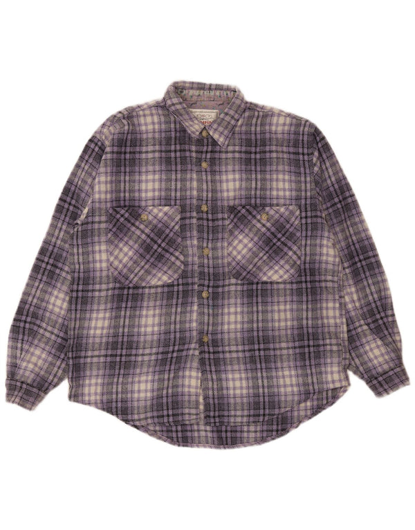 Wampum Mens Flannel Shirt XL Purple Check