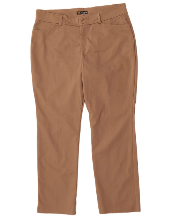 Lee ženske ravne ležerne hlače srednjeg kroja srednjeg kroja W34 L29 smeđe