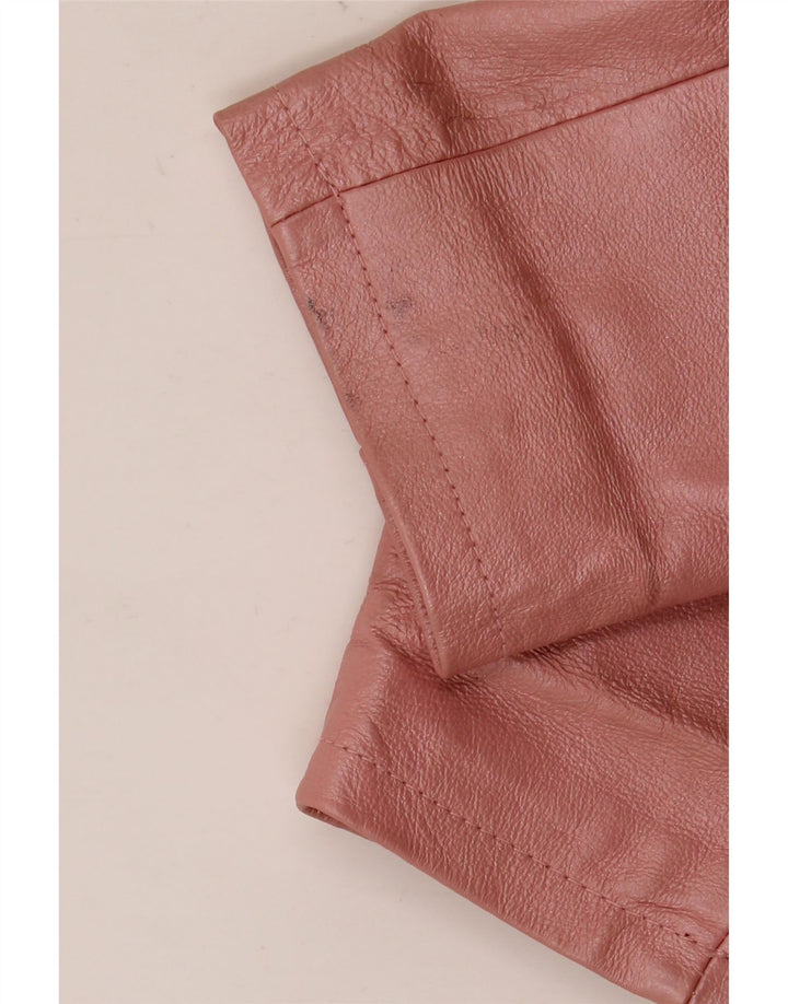 Vintage ženska kožna jakna UK 18 XL ružičasta koža