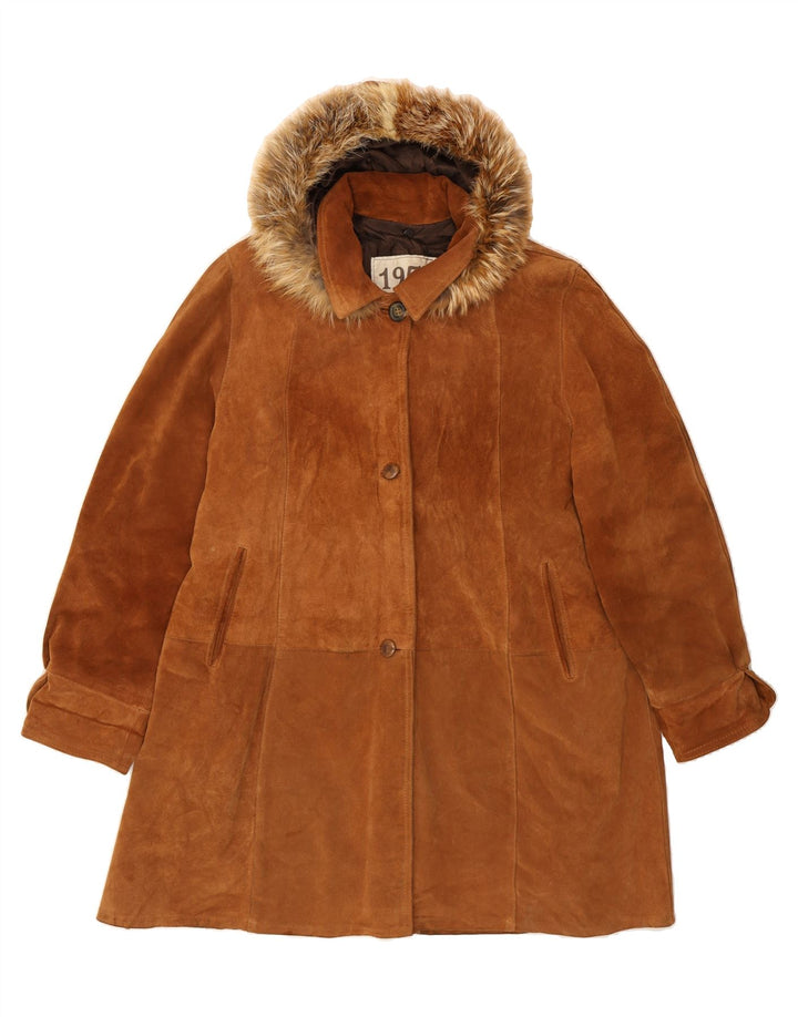 LEGENDARY JACKET 1957 Womens Oversized Hooded Overcoat UK 16 Large Brown Vintage Legendary Jacket 1957 and Second-Hand Legendary Jacket 1957 from Messina Hembry 