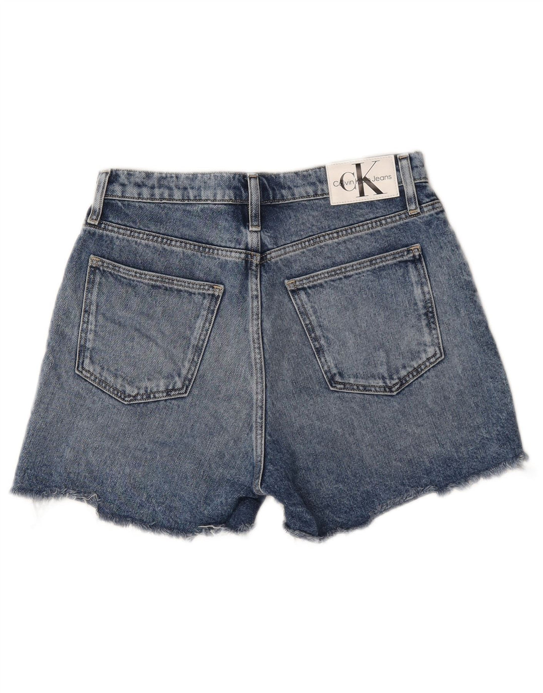Calvin Klein Ženske vruće hlačice od trapera W28 Srednje plavi pamuk